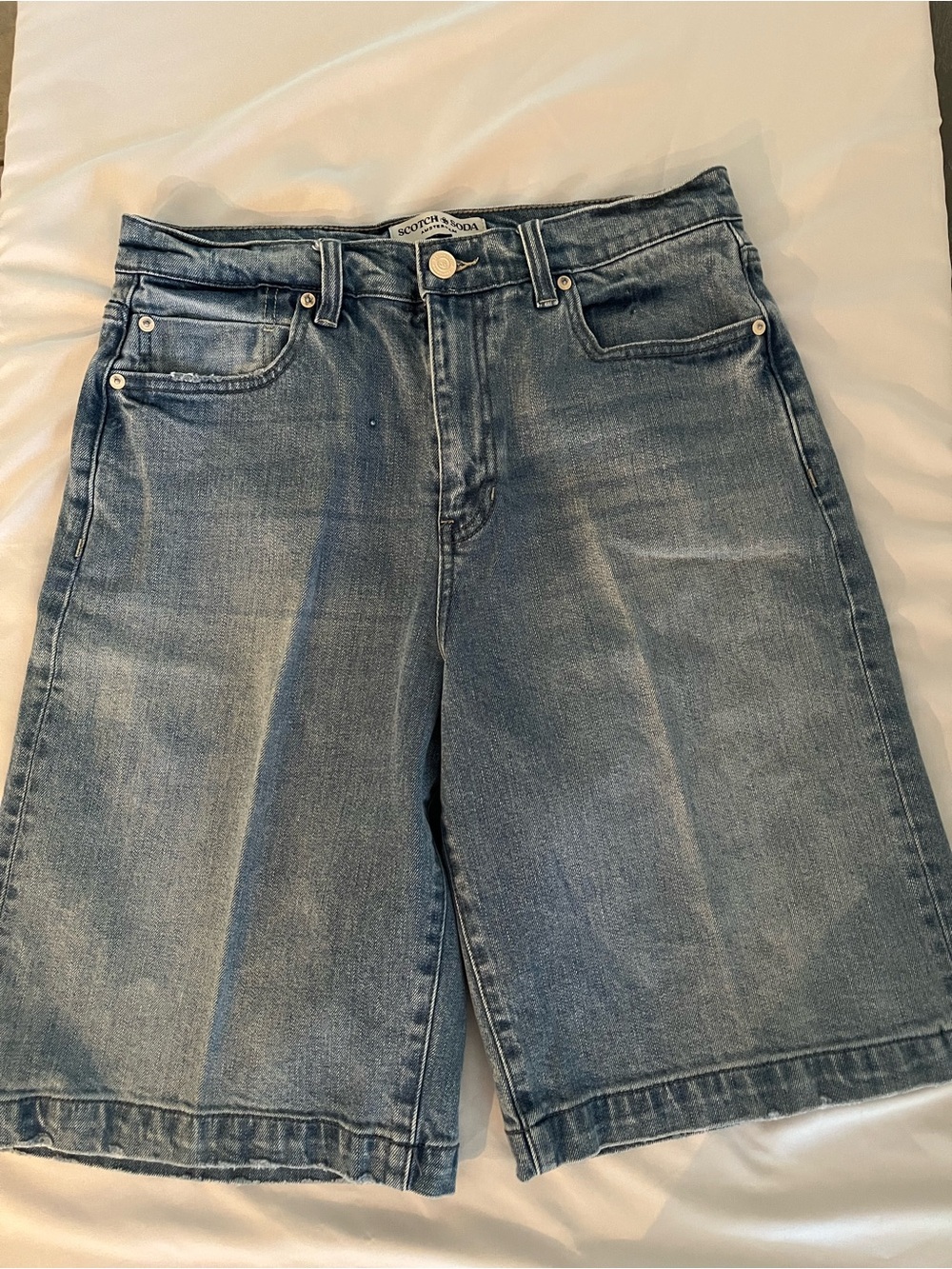Scotch & Soda Distressed Light Blue Denim shorts